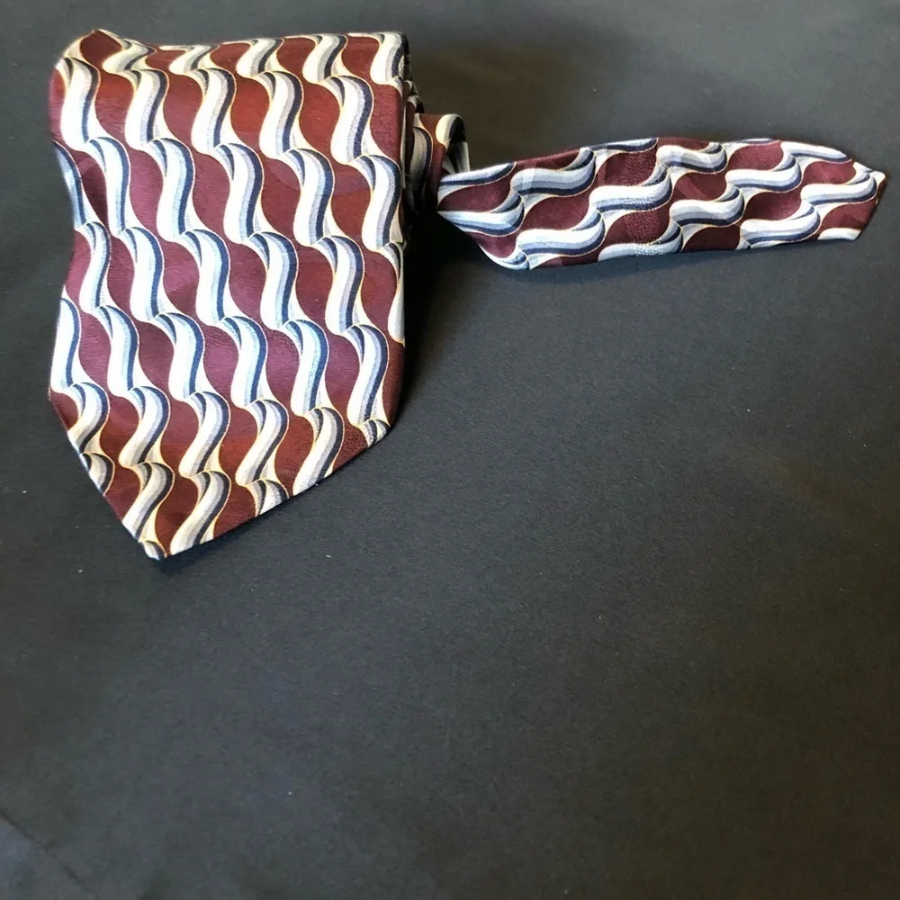Vintage‎ Enzo Felini 100% Handmade in Italy Silk Tie. Swirl Pattern. EUC.